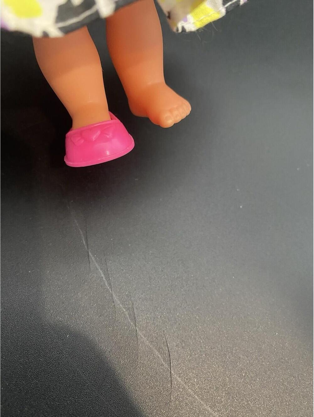 Wee Lil Miss Rock Star Doll w Retro Cat Outfit - 1990 Mattel - 7" - Missing Shoe - Picture 9 of 9